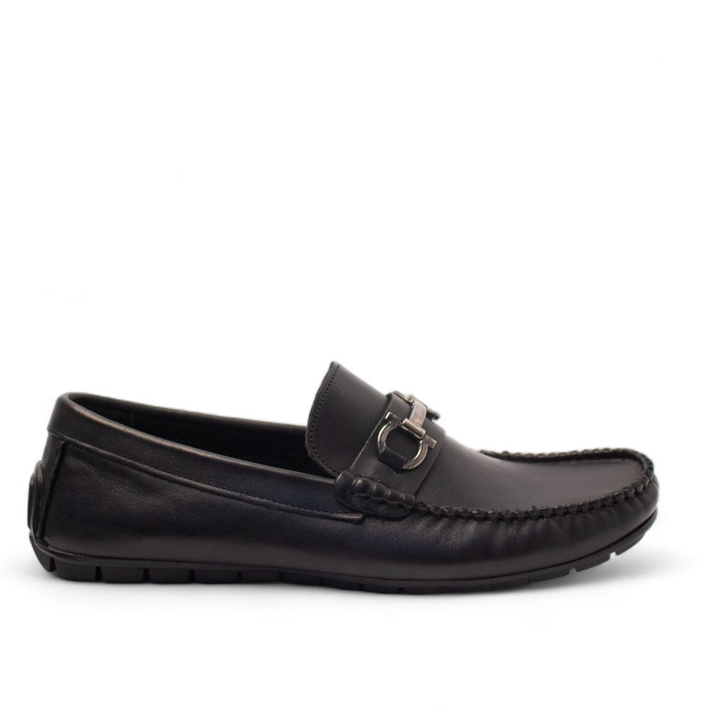 Men Black Leather Espadrilles #4427