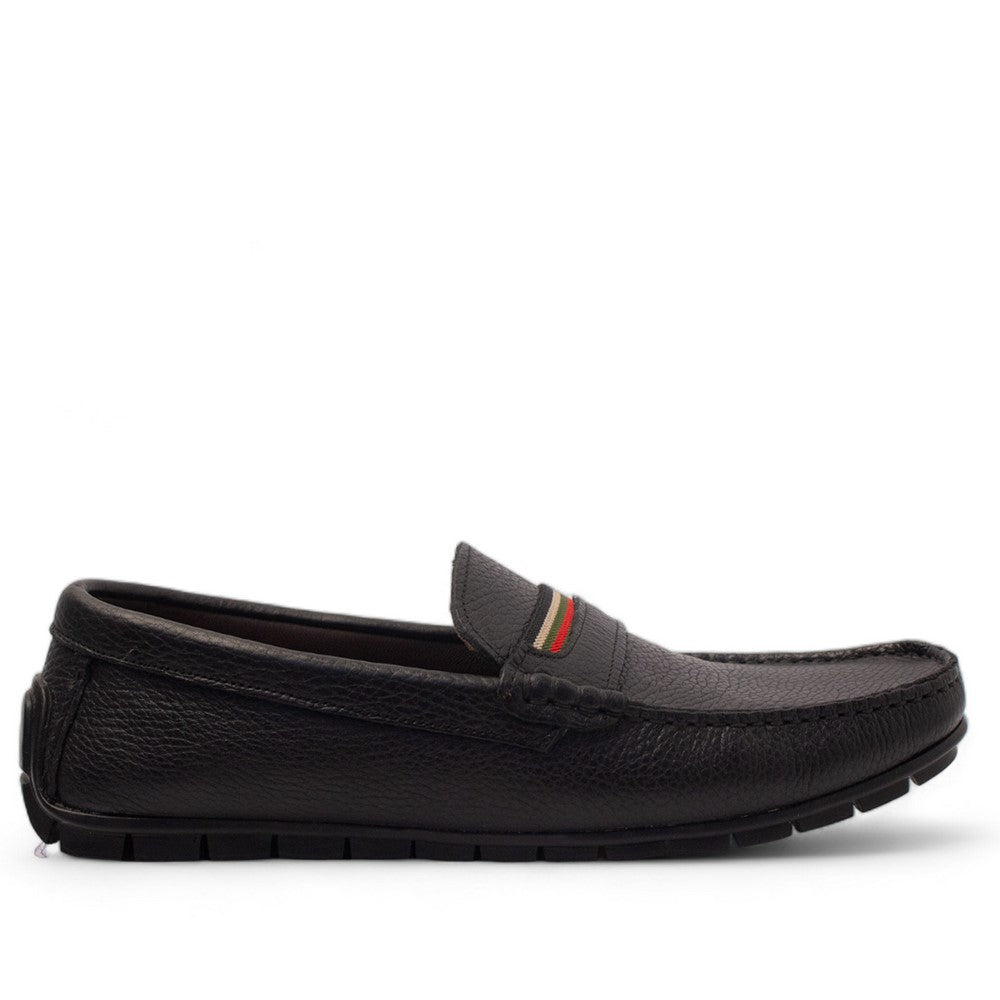 Men Black Leather Espadrilles #4439