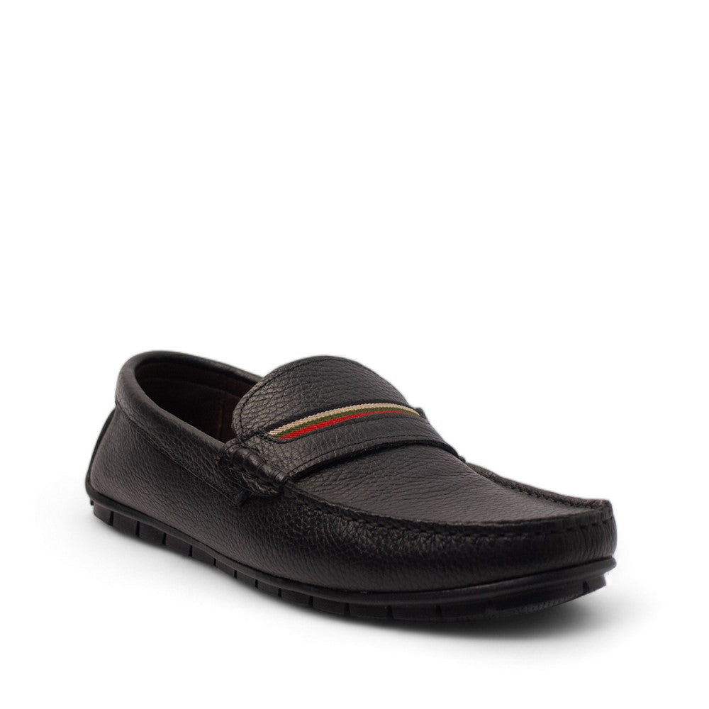 Men Black Leather Espadrilles #4439