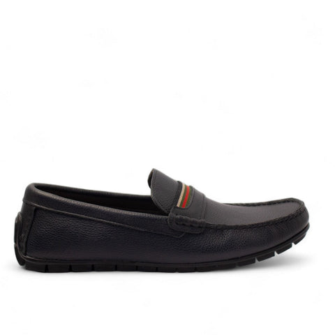 Men Dark Blue Leather Espadrilles #4440