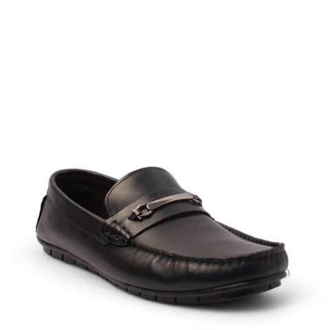 Men Black Leather Espadrilles #4443