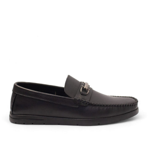 Men Black Leather Espadrilles #4474