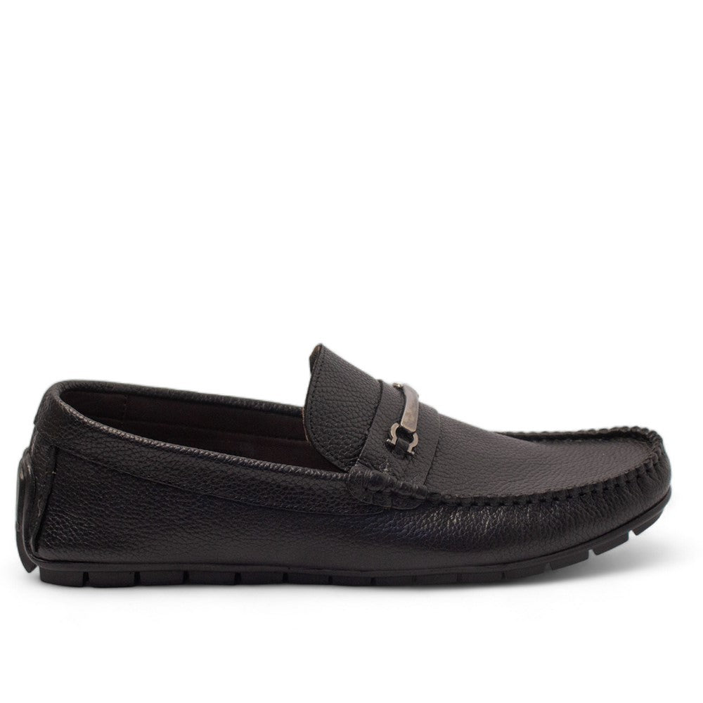 Men Black Leather Espadrilles #4477