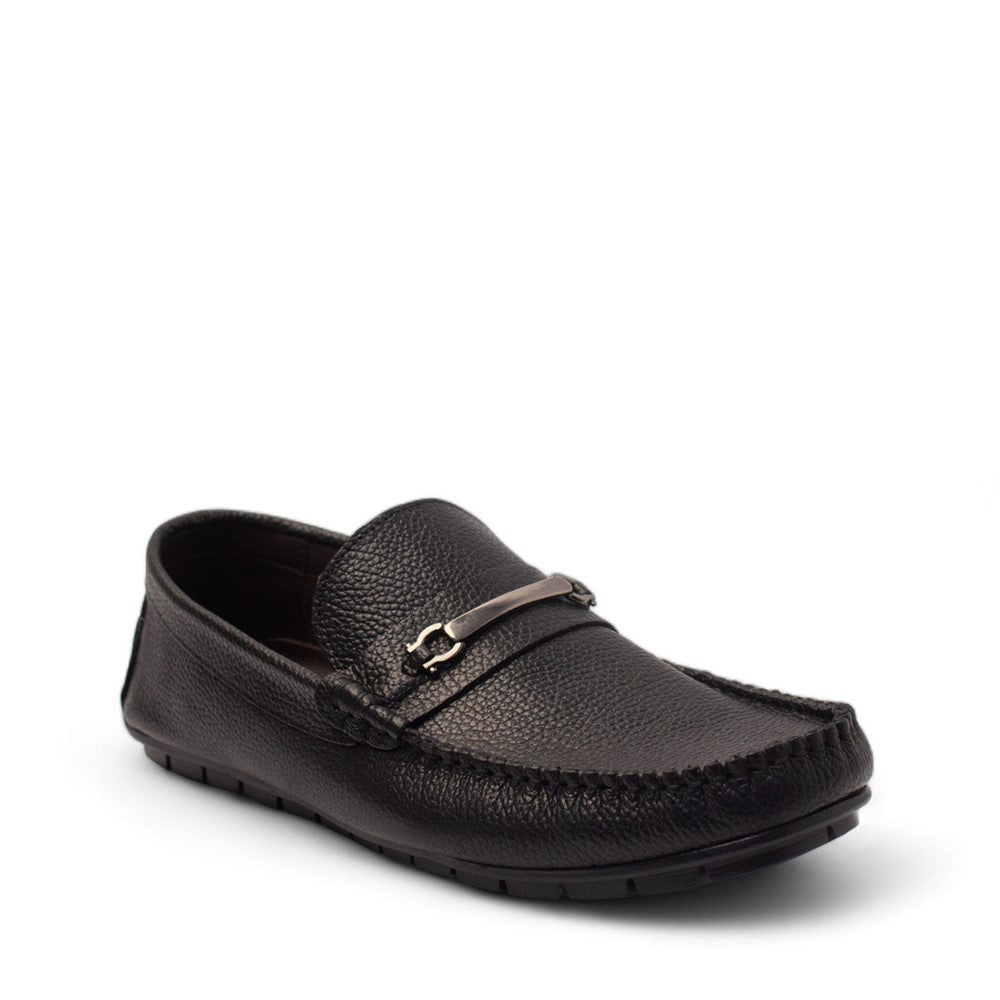 Men Black Leather Espadrilles #4477