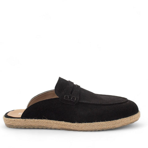 Men Black Chamois Espadrilles #4483