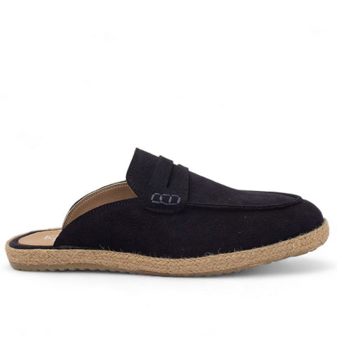 Men Dark Blue Chamois Espadrilles #4485