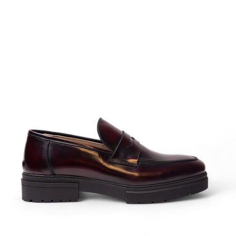 Men Maroon Leather Shoes #4512