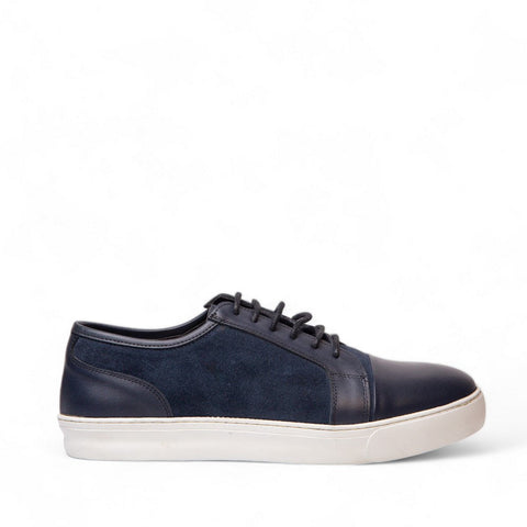 Men Navy Leather Shoes #4541