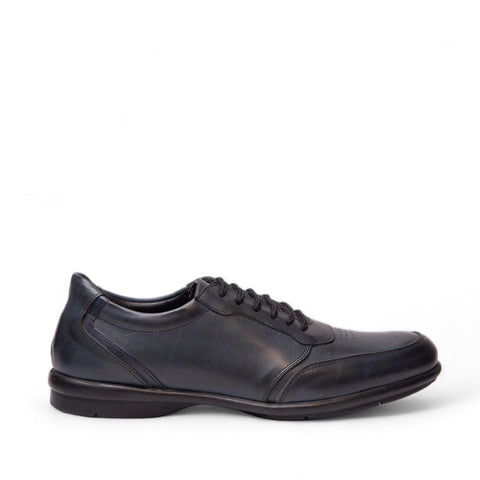 Men Navy Leather Shoes #4547