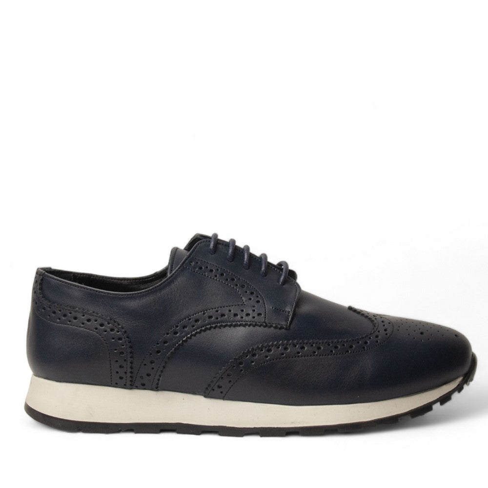 Men Navy Leather Shoe #4580