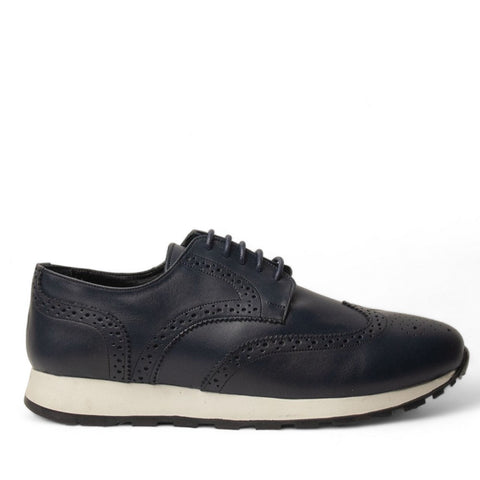 Men Navy Leather Shoe #4580
