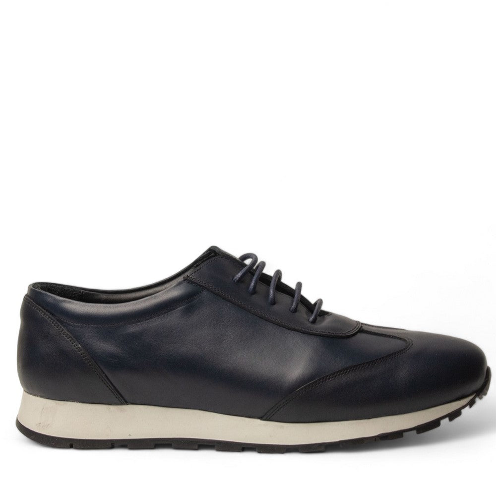 Men Navy Leather Shoe #4584