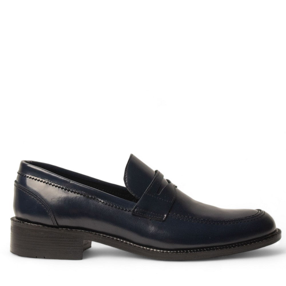 Men Navy Leather Shoe #4588