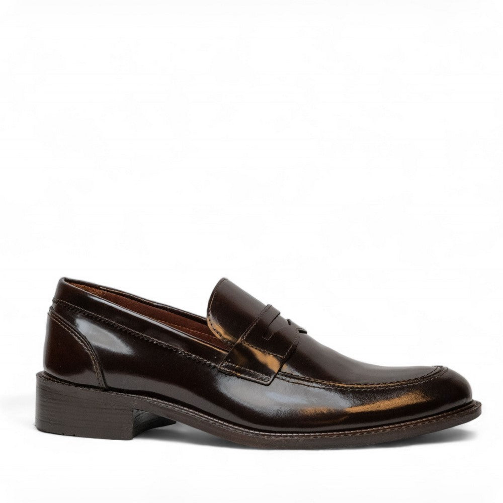 Men Brown Vernis Leather Shoes #4589