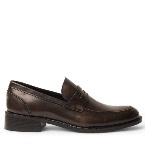 Men Grey Leather Shoe #4590