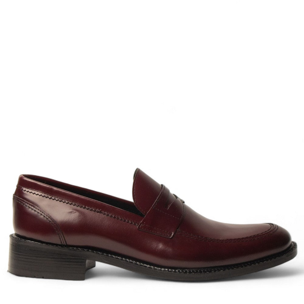 Men Maroon Leather Shoe #4591
