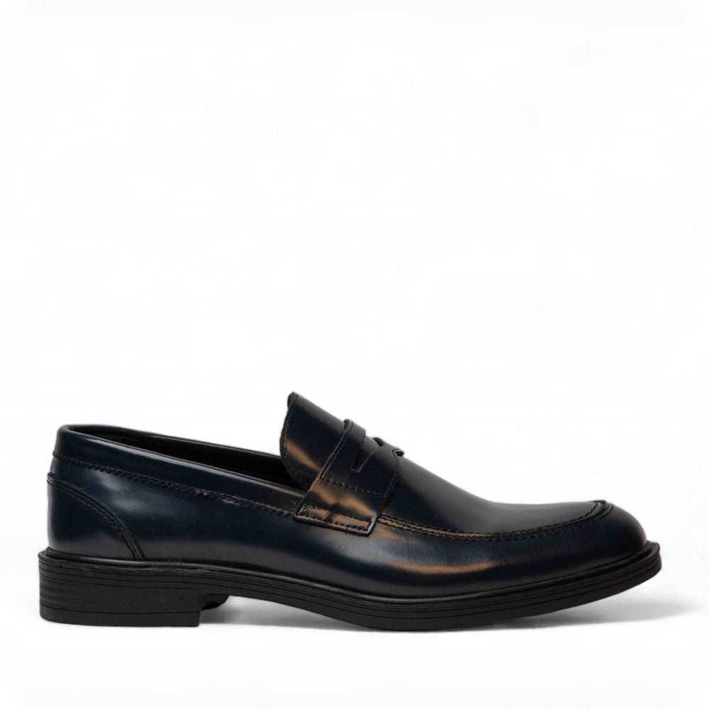 Men Navy Vernis Leather Shoes #4601