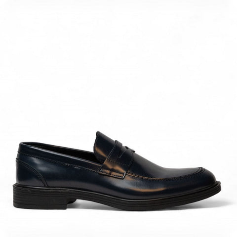 Men Navy Vernis Leather Shoes #4601