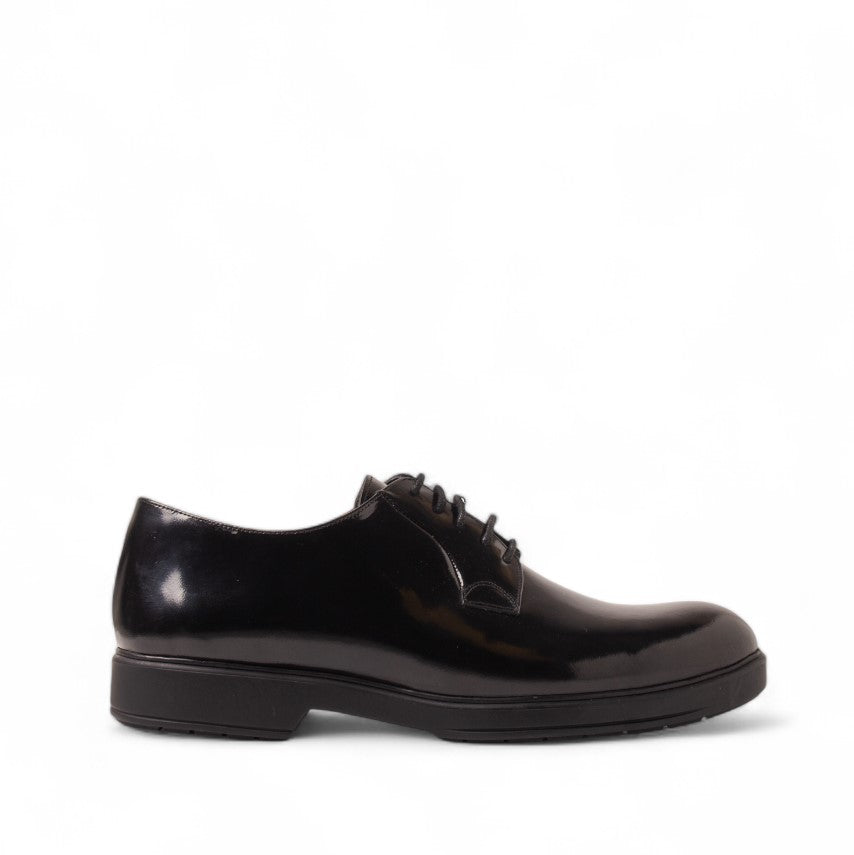 Men Black Vernis Leather Shoes #4619
