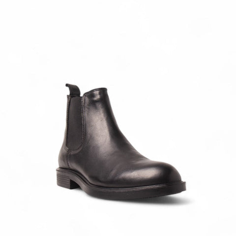 Men Black Leather Half Boot #4649