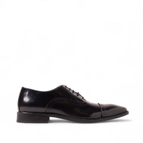 Men Black Leather Shoes #4652