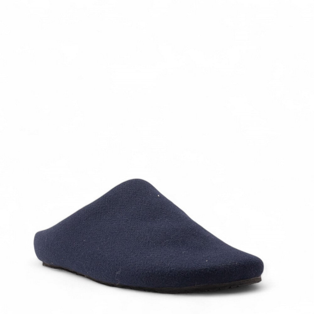 Men Navy Wool Slipper #4693