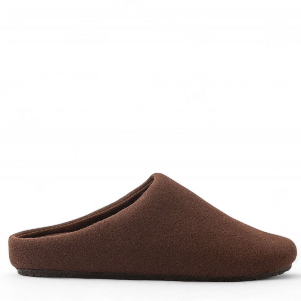 Men Brown Wool Slipper #4695