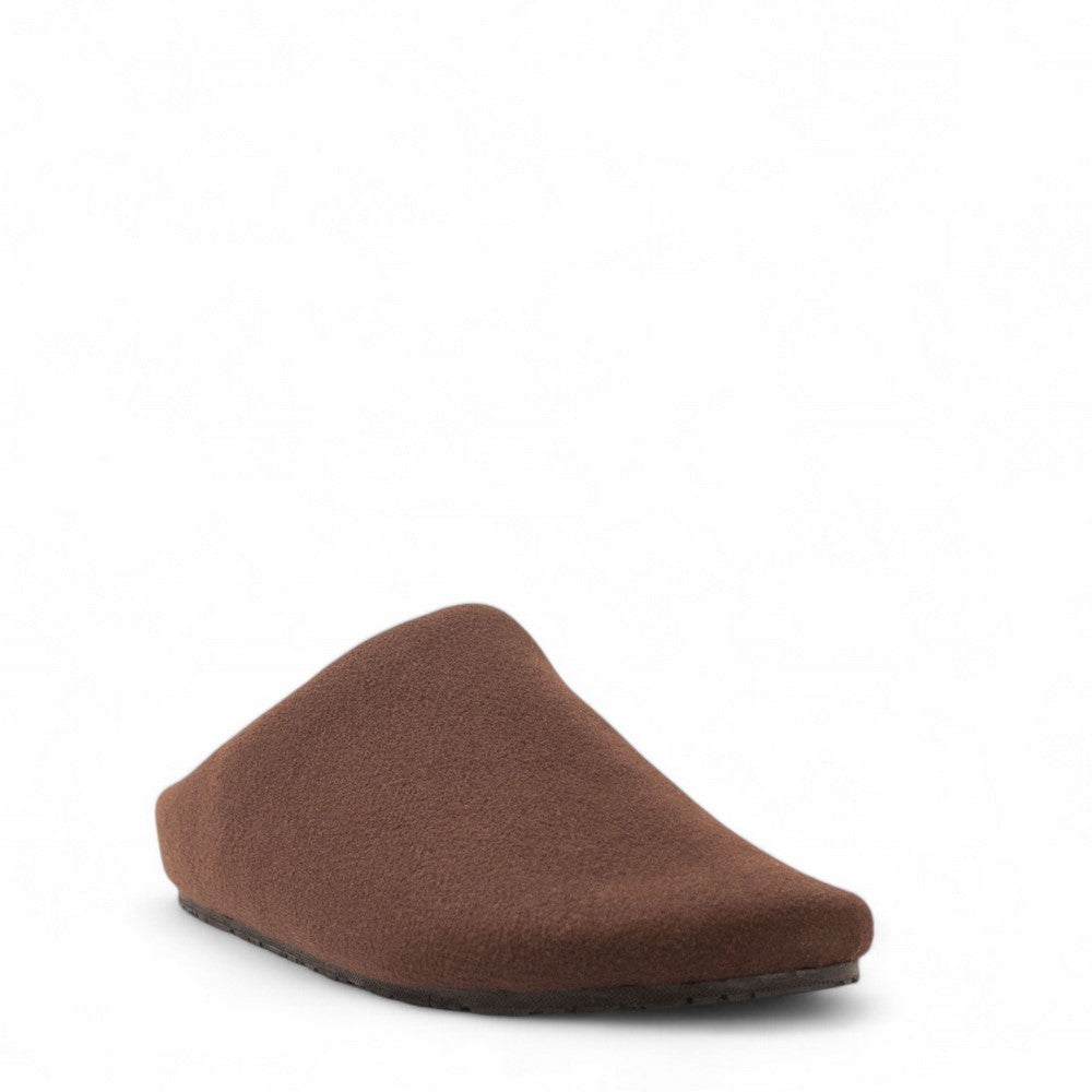 Men Brown Wool Slipper #4695