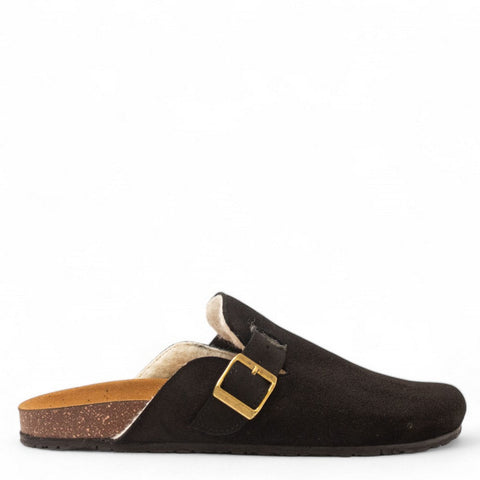 Men Black Wool Slipper #4707