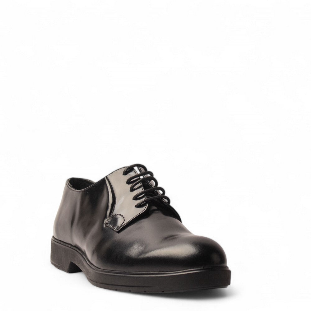 Men Black Leather Shoe #4718