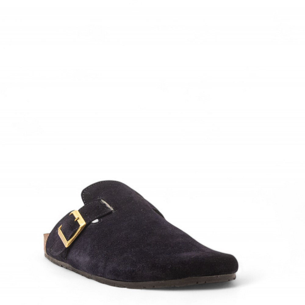 Men Navy Wool Slipper #4756