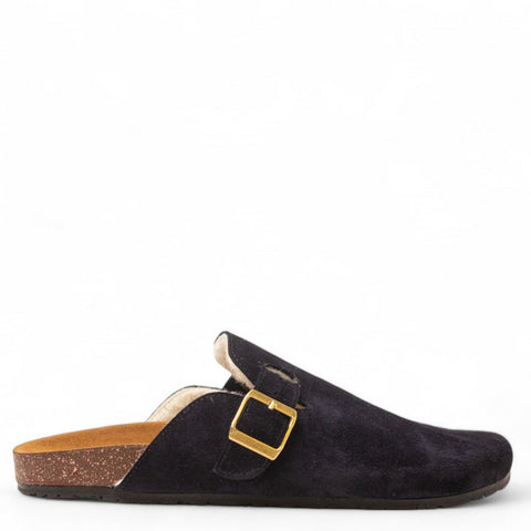 Men Navy Wool Slipper #4756