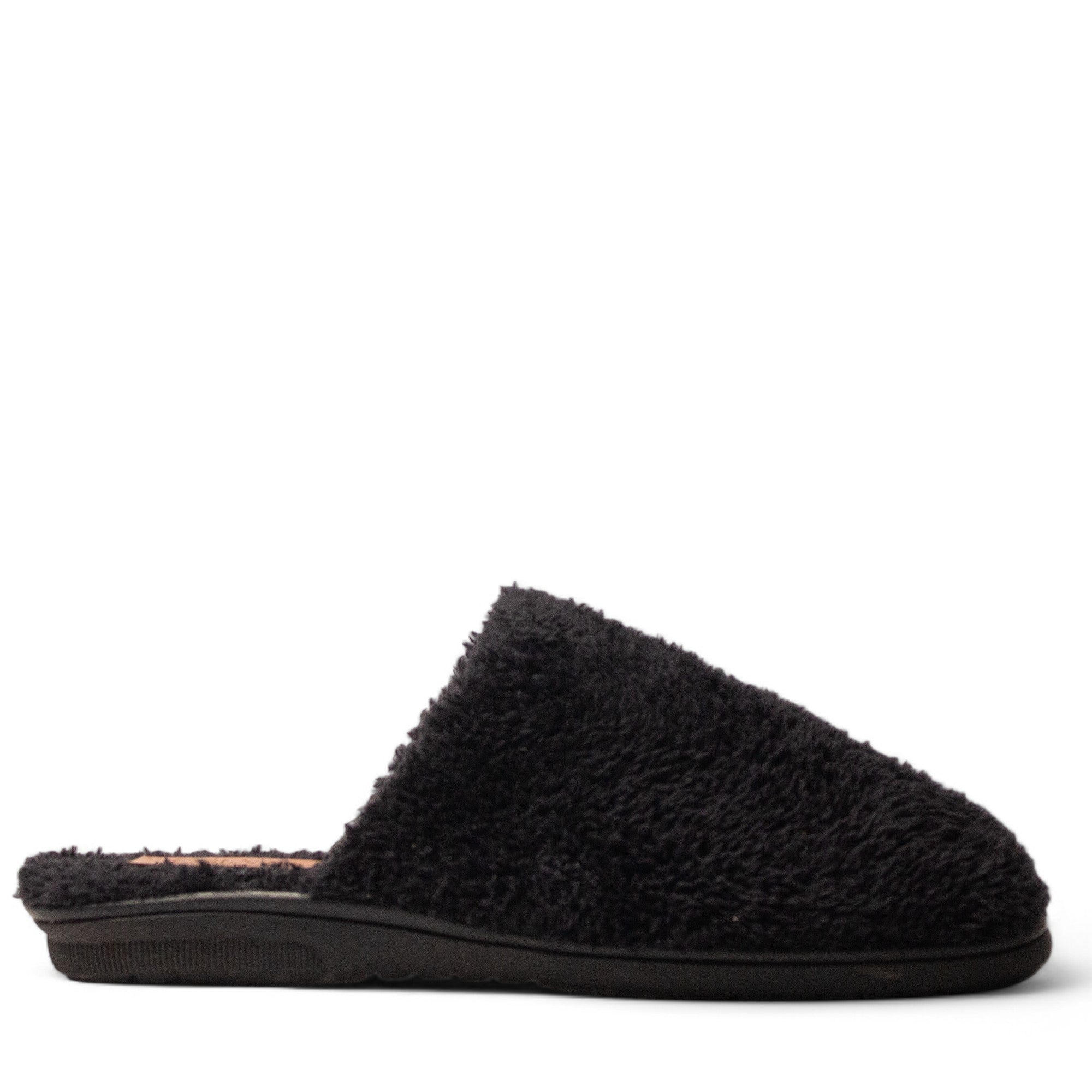 Men Black Fur Slipper #4765
