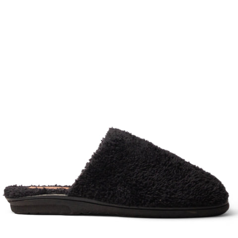 Men Black Fur Slipper #4765