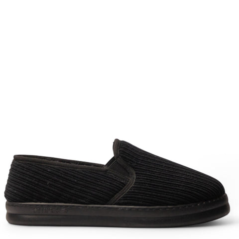 Men Black Fur Espadrilles #4769