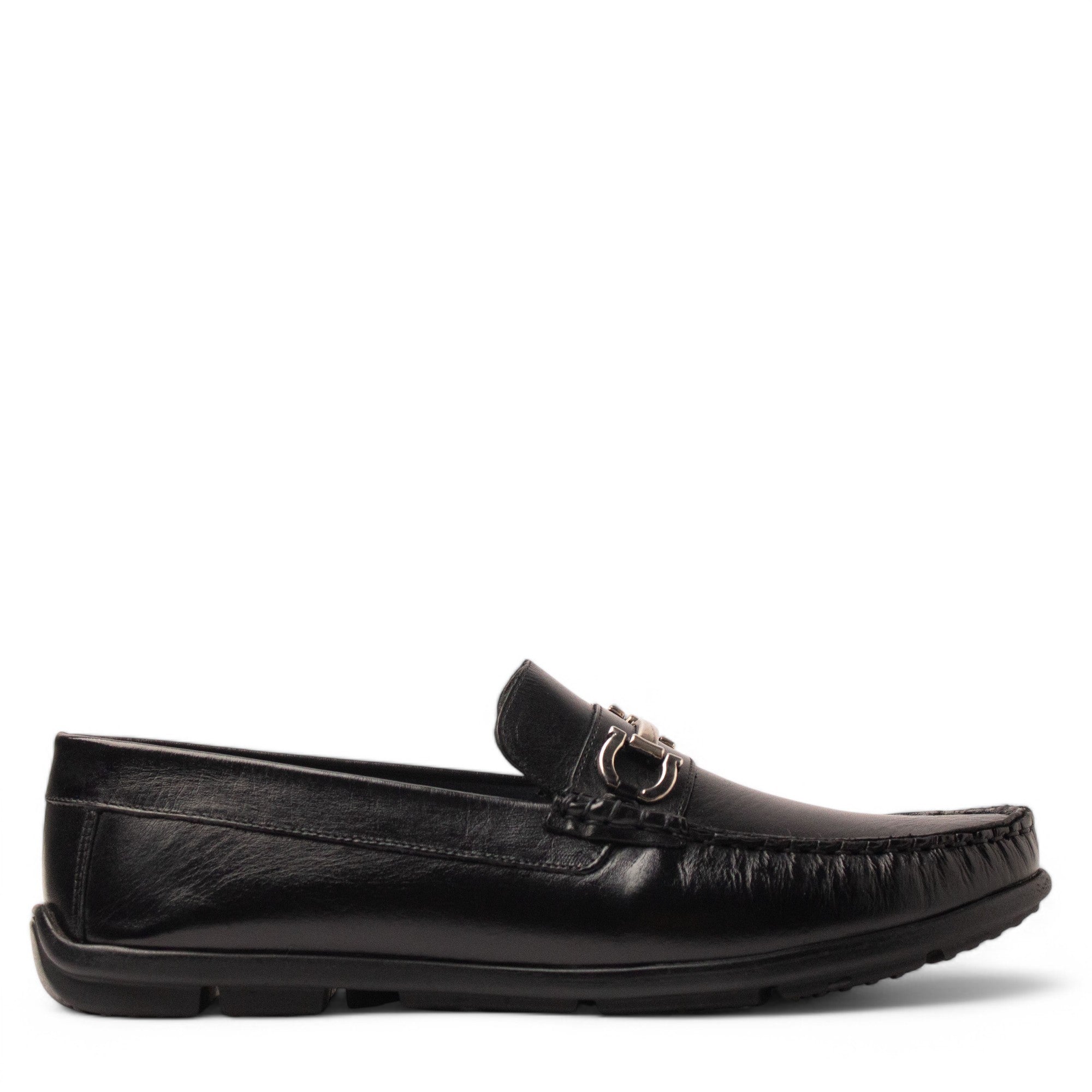 Men Black Leather Espadrilles #4775