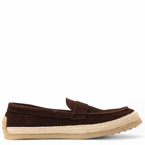 Men Brown Chamois Espadrilles #4779