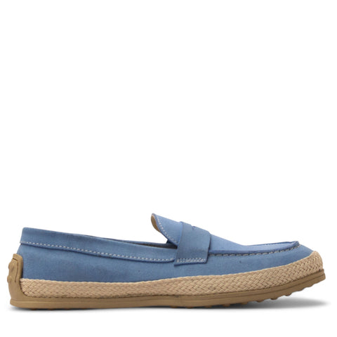 Men LightBlue Chamois Espadrilles #4781