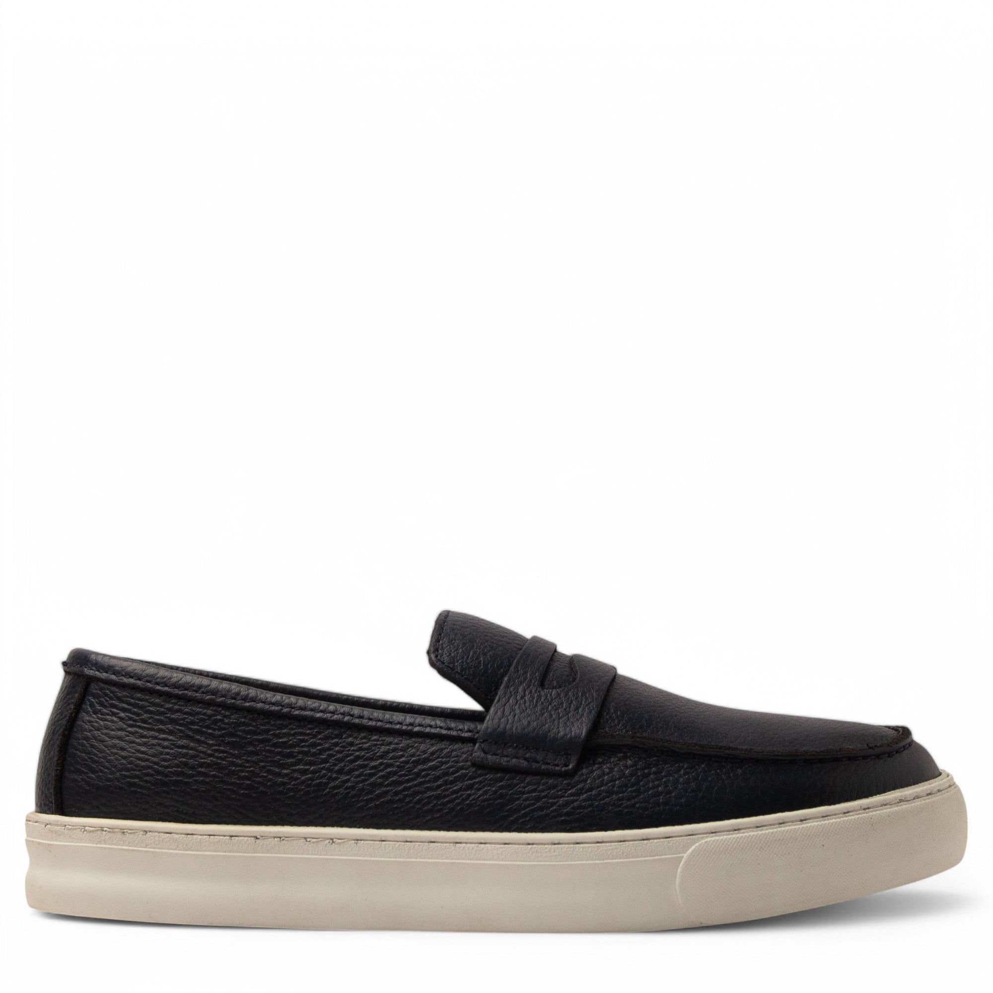 Men Navy Leather Espadrilles #4787