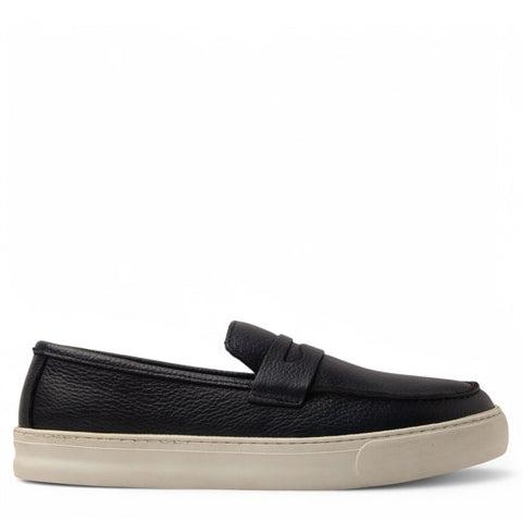 Men Navy Leather Espadrilles #4787