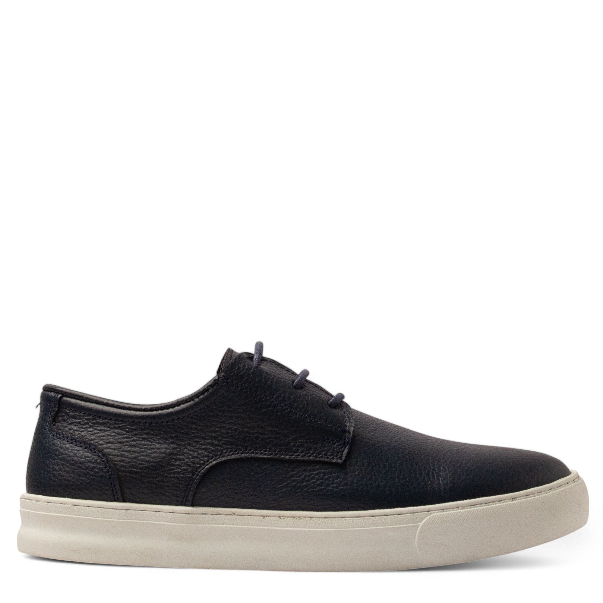 Men Navy Leather Espadrilles #4790