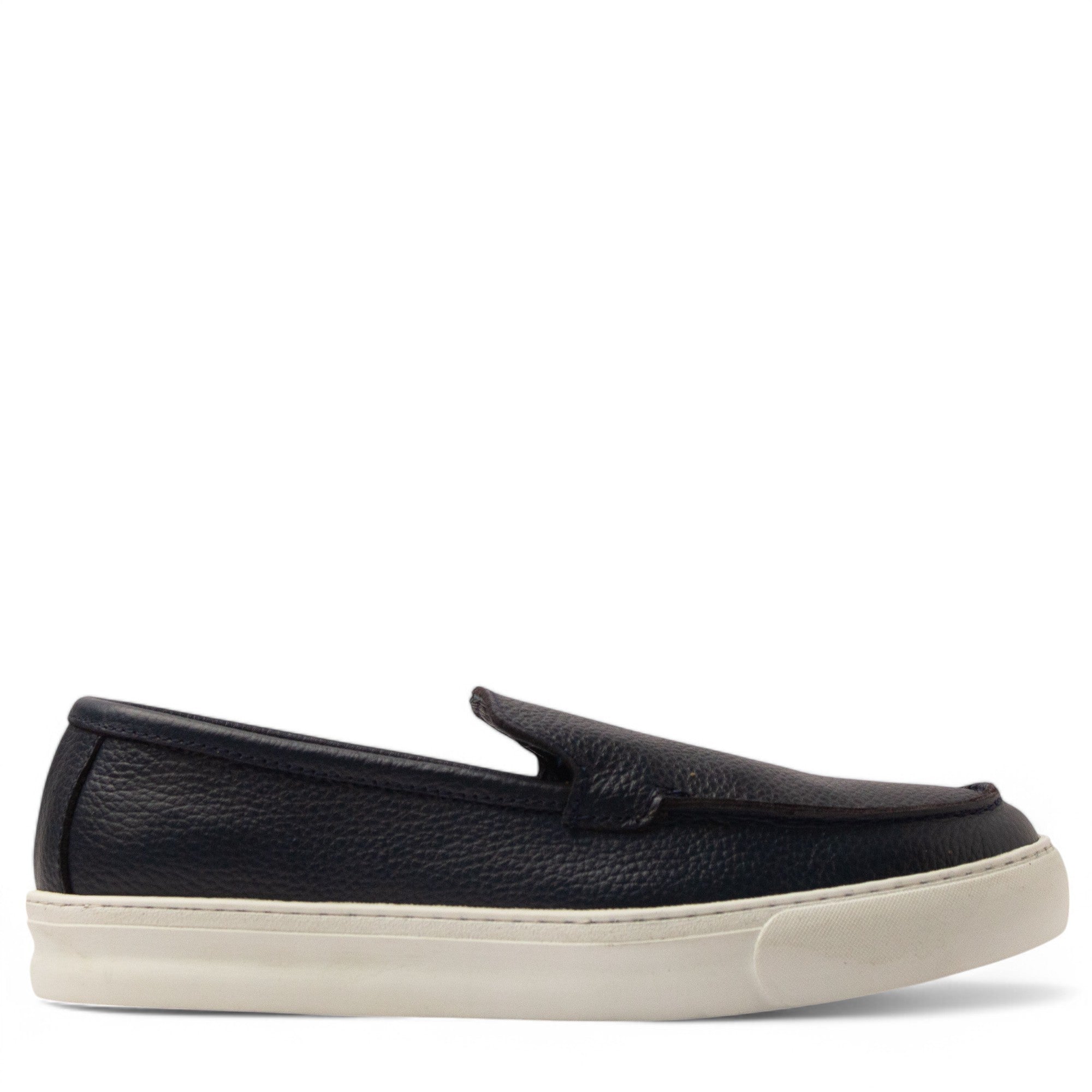 Men Navy Leather Espadrilles #4794