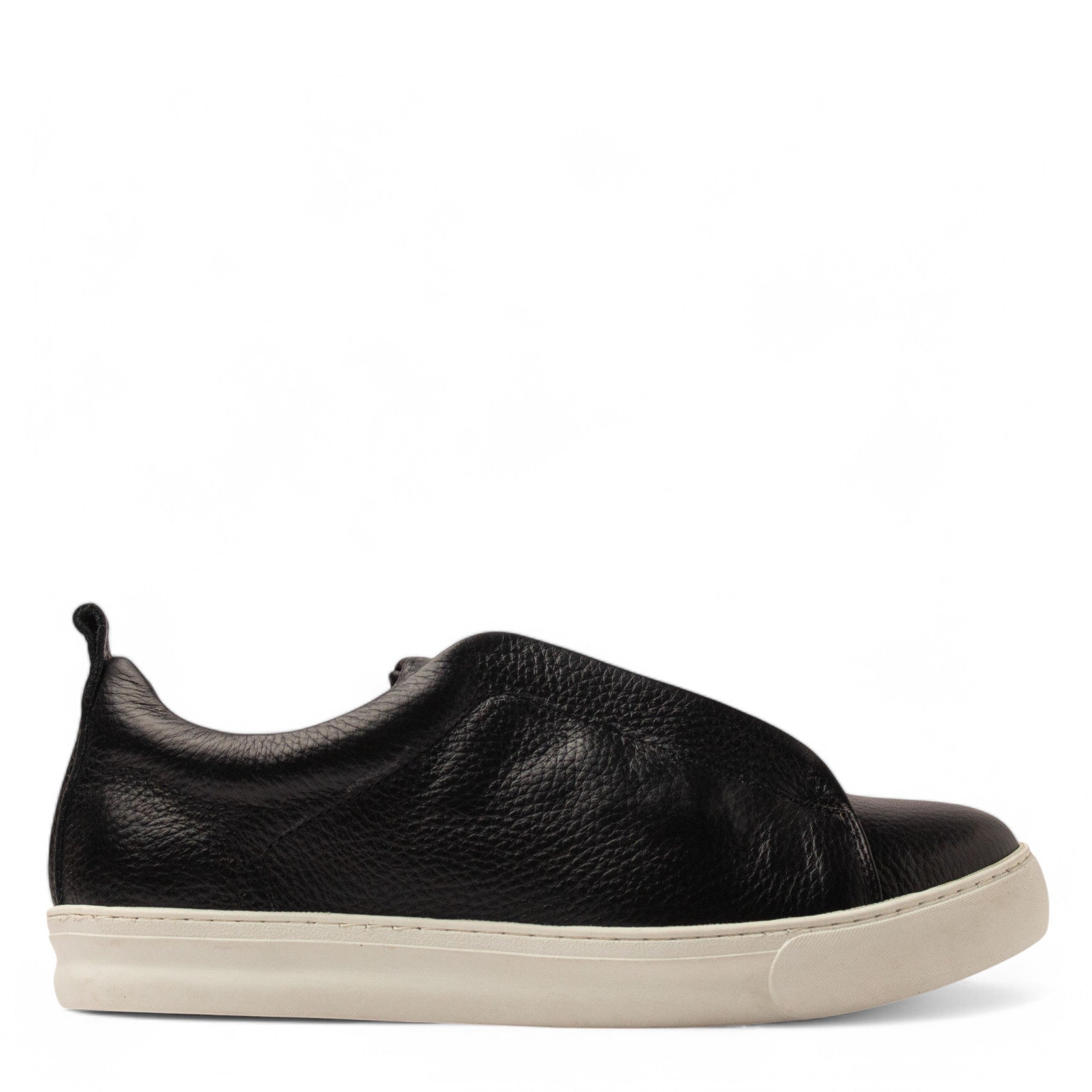 Men Black Leather Espadrilles #4802