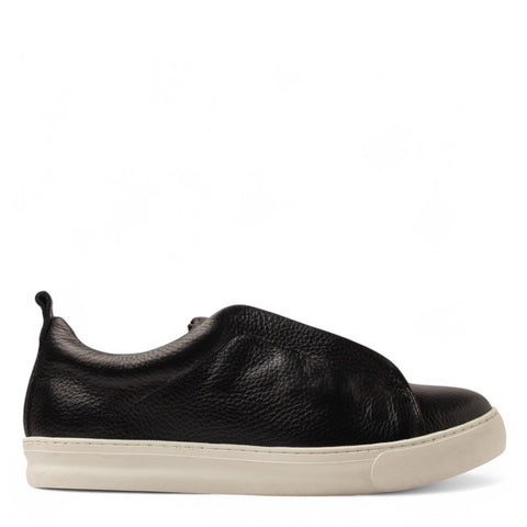 Men Black Leather Espadrilles #4802