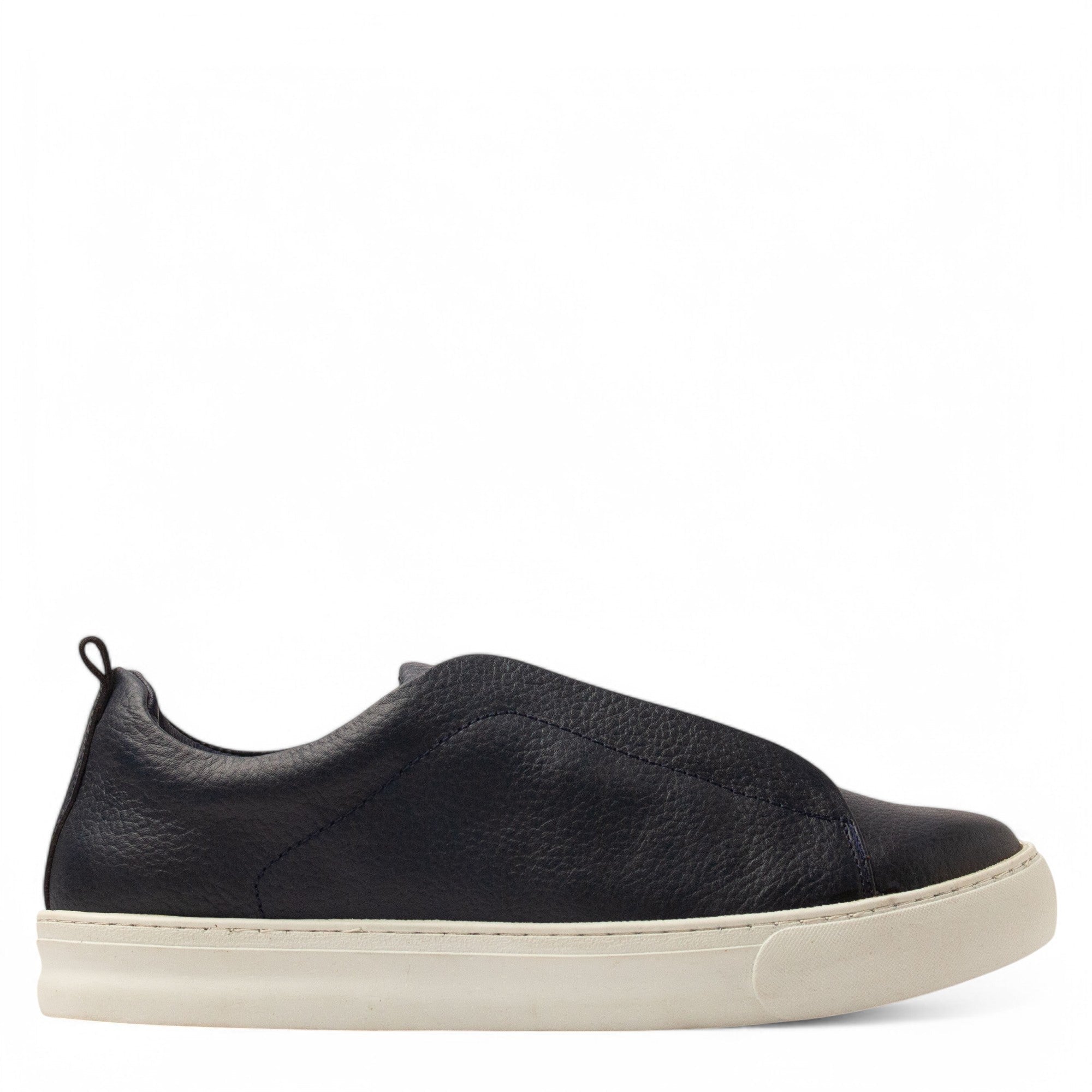 Men Navy Leather Espadrilles #4803