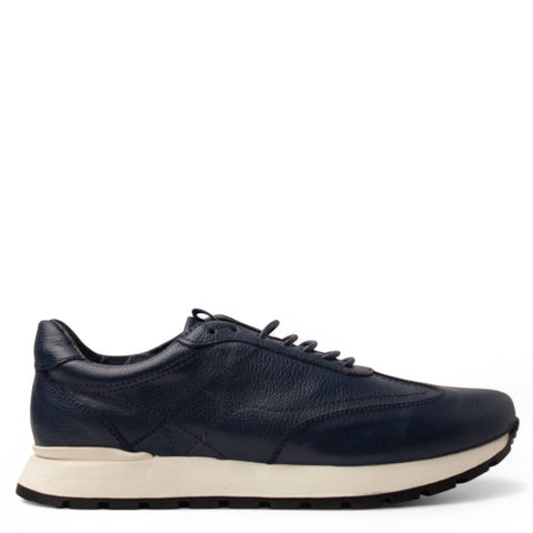 Men Navy Leather Shoe #4808