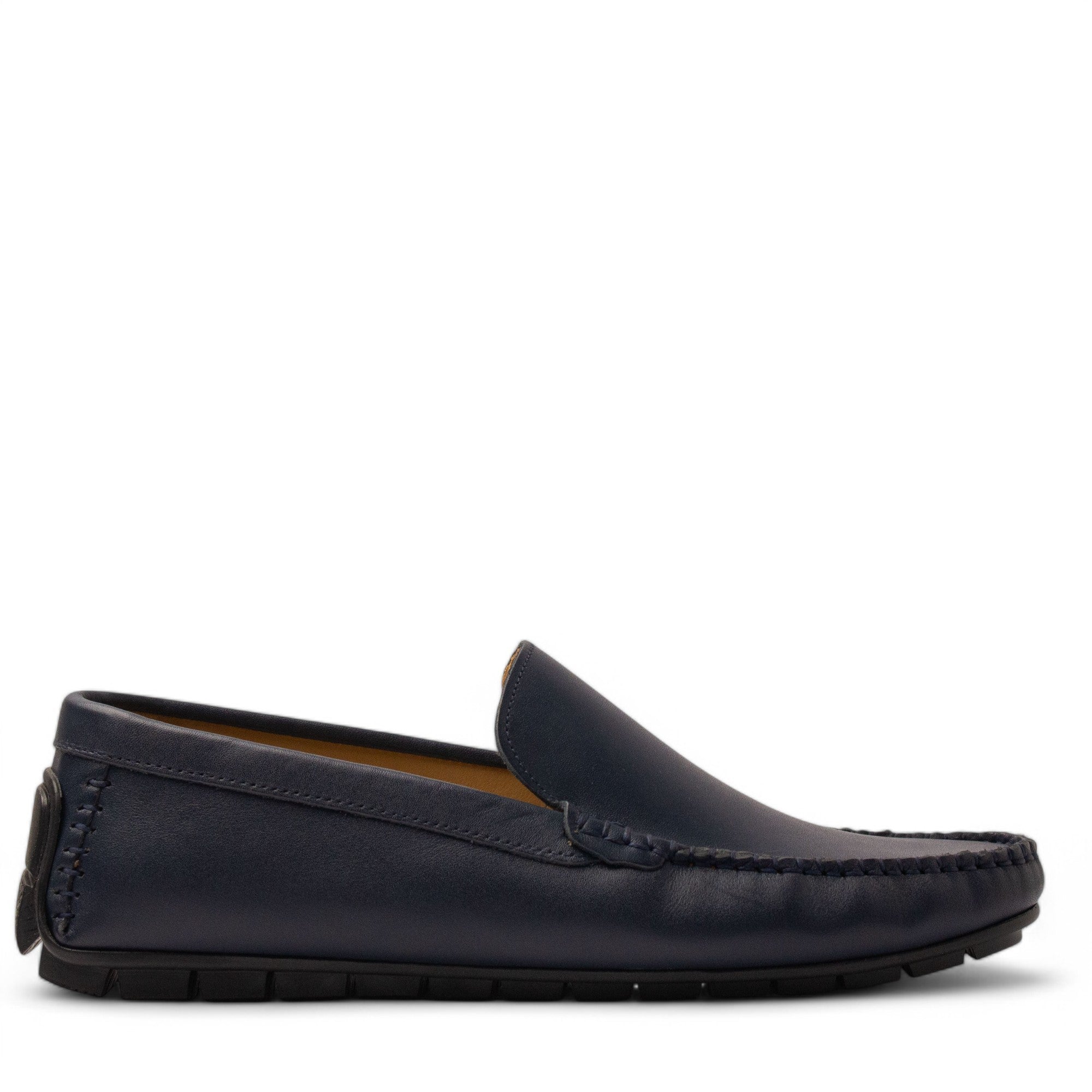 Men Navy Leather Espadrilles #4813
