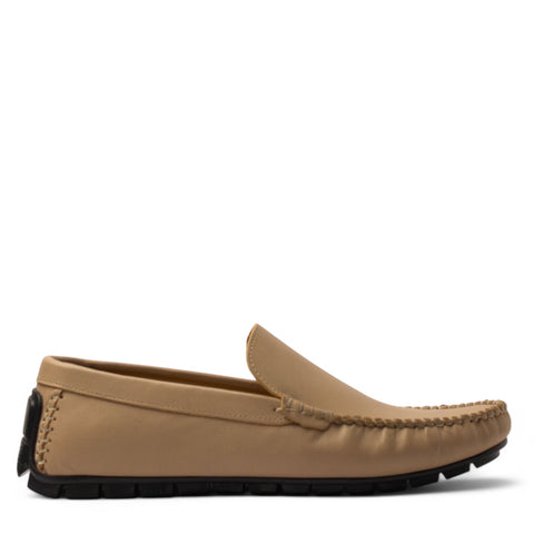 Men Beige Leather Espadrilles #4814