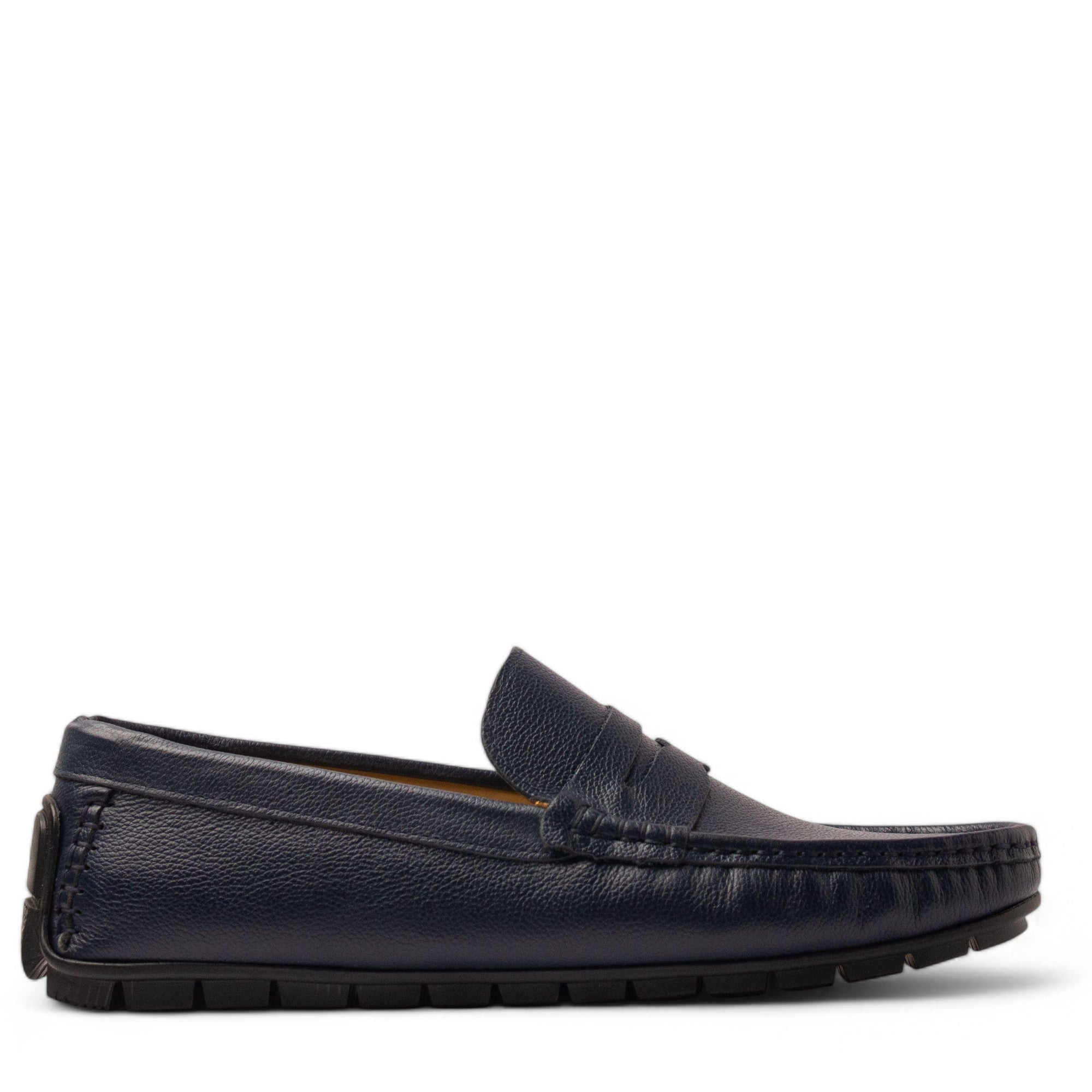 Men Navy Leather Espadrilles #4821
