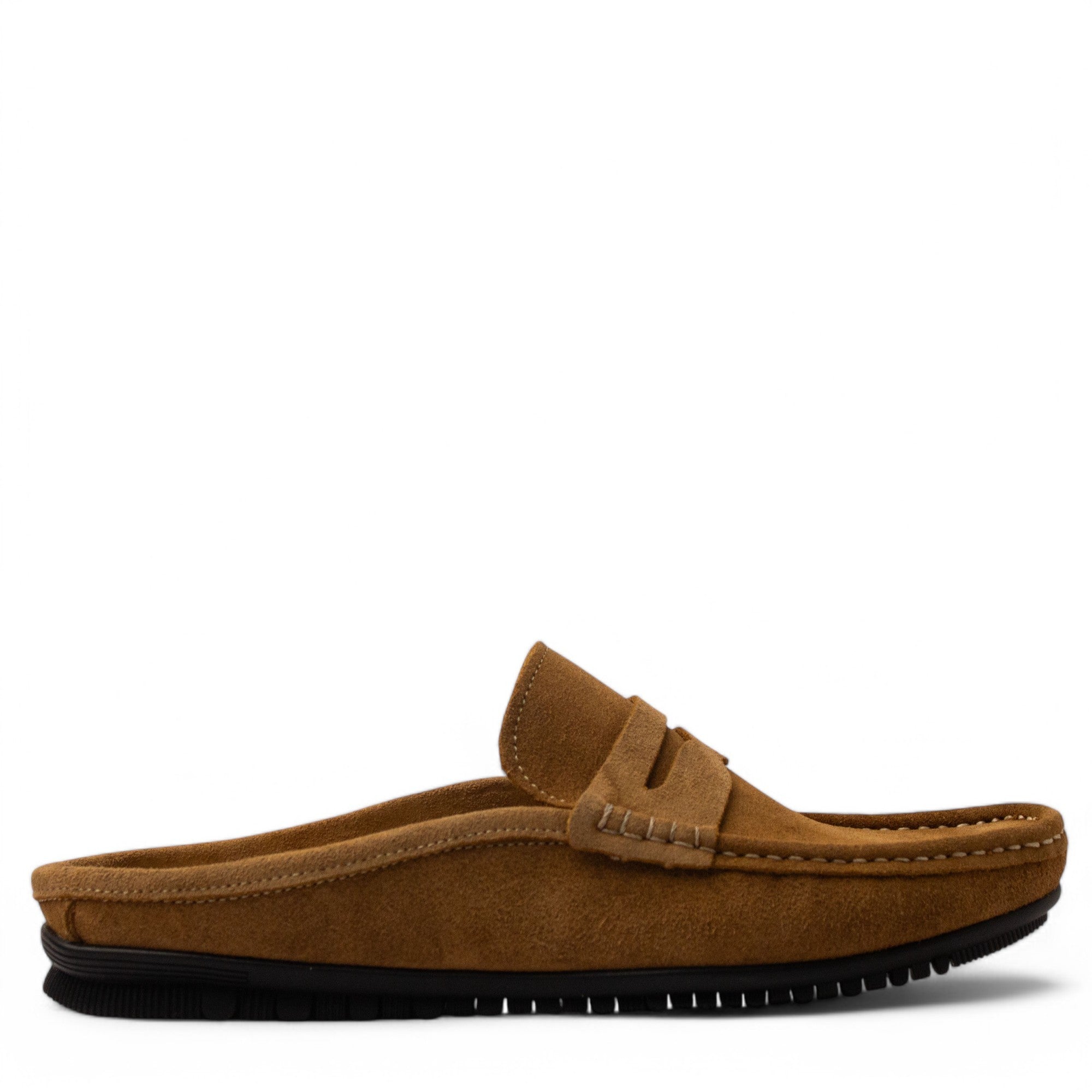 Men Beige Chamois Mules #4834